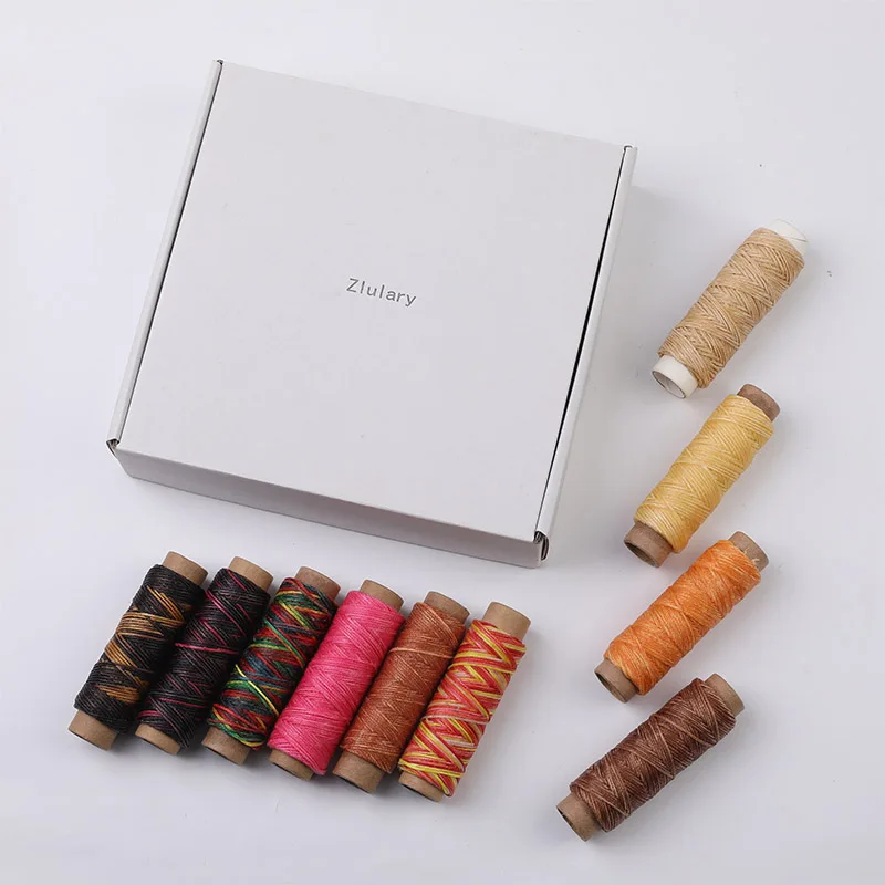 

Zlulary Wax thread leather sewing, colored leather thread, each color waxed polyester thread, sewing thread, hand-stitched threa