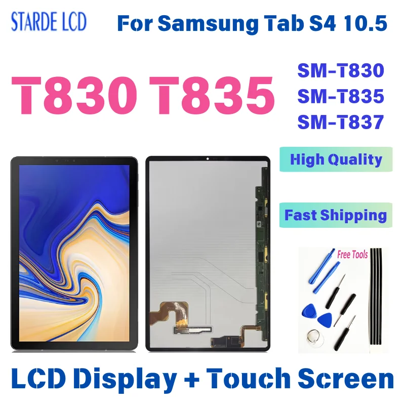 

10.5” For Samsung Tab S4 10.5 T830 LCD Display Touch Screen Digitizer Full Assembly T835 T837 SM-T830 SM-T835 Replacement LCD