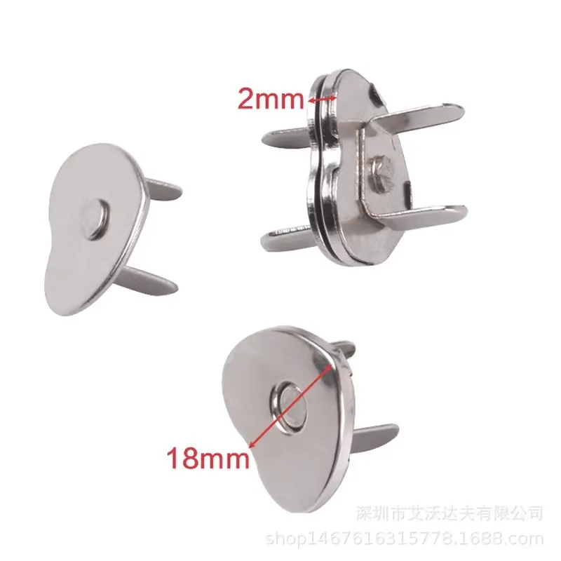 Heart Shape Metal Magnetic Wallet Craft Bag Purse Garment Handcraft Button Snap Fastener Clasps Automatic Adsorption Buckle