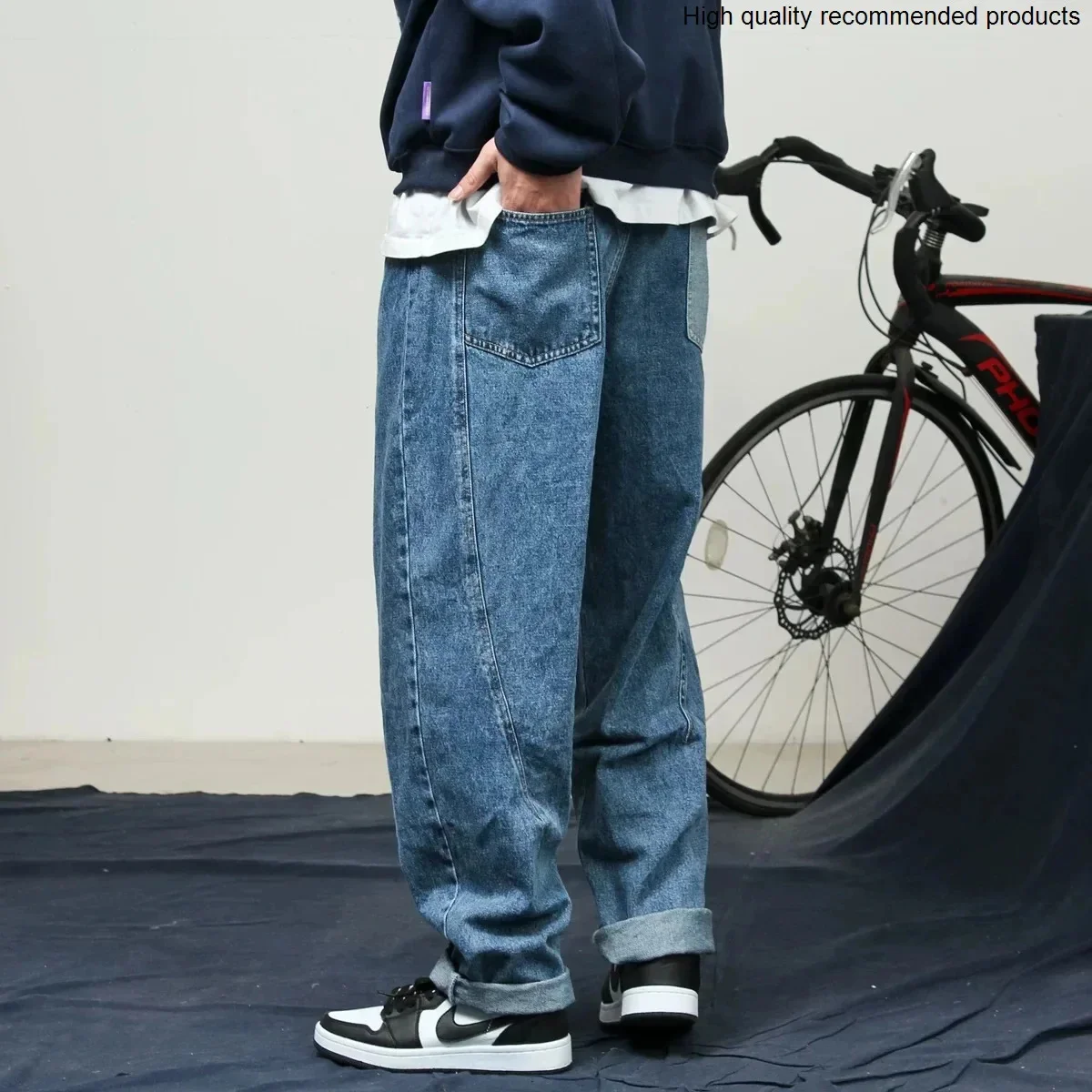 

Jeans Men Japan Harajuku Cityboy Streetwear Vintage Fashion Loose Casual Denim Wide Leg Jeans Pant Male Baggy Jeans Trousers