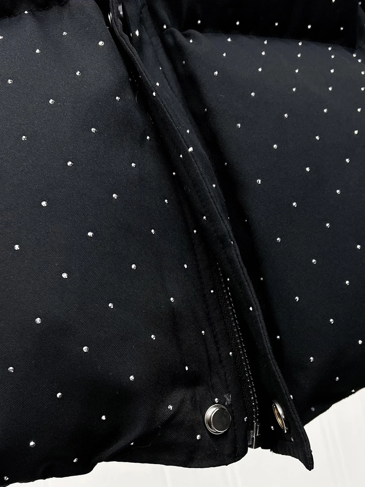 معاطف رجالية عصرية جديدة لشتاء 2025 مع ياقة واقفة وسماء مرصعة بالنجوم حجر الراين سترات رجالية سميكة ودافئة فضفاضة مريحة سترات #5