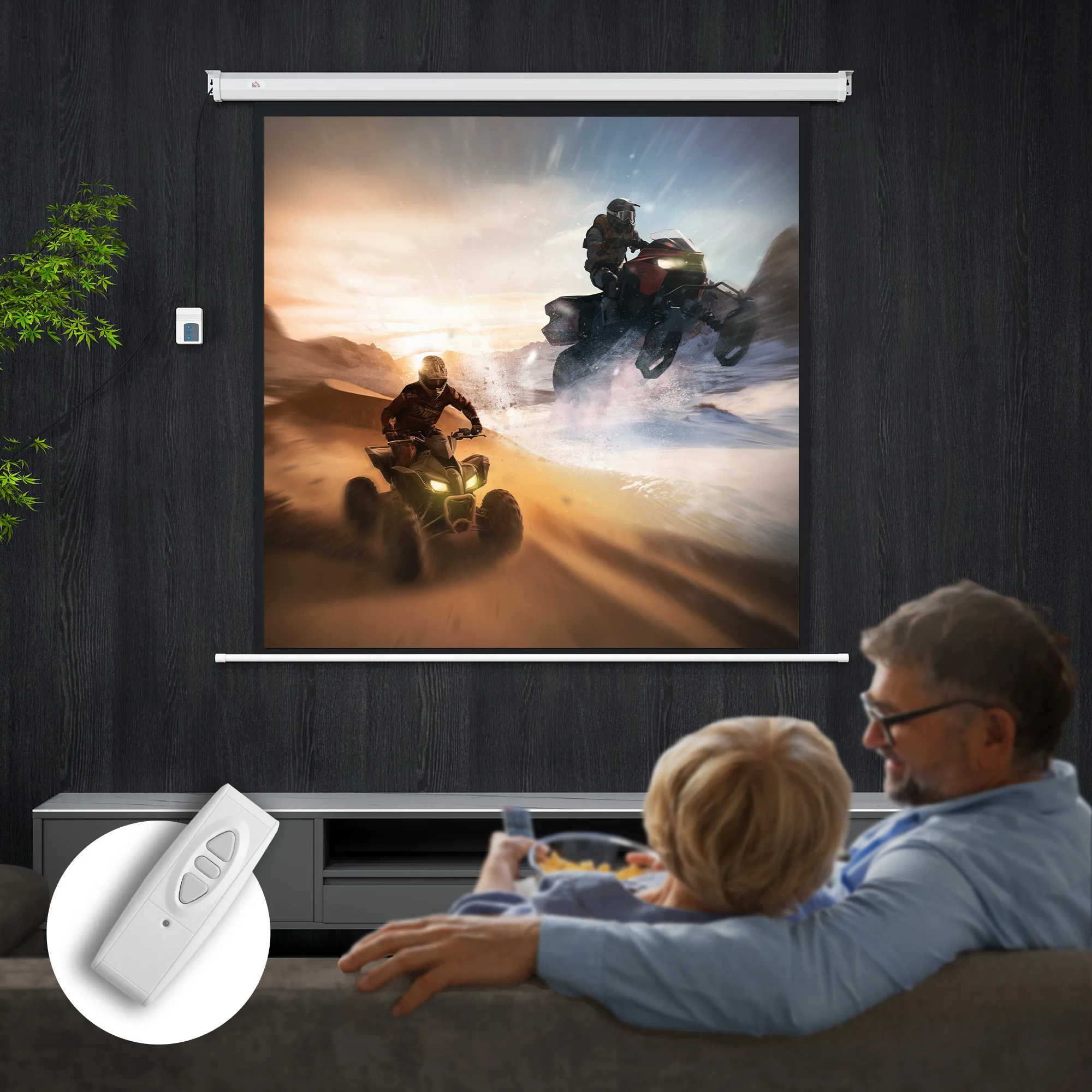 Grand écran de projecteur HD pour une expérience de cinéma à domicile, idéal pour les séminaires, les réunions et les présentations