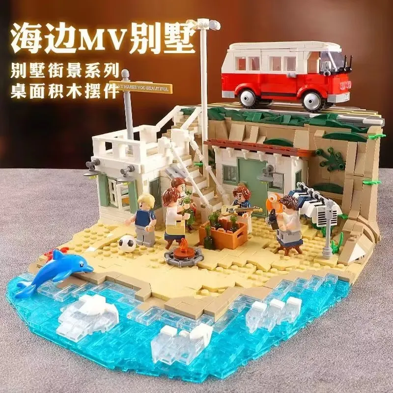 

WGC 66031 Seaside MV Sea View Apartment Model Street View Series DIY Toys Building Blocks Boys' holiday gifts 1288Pcs