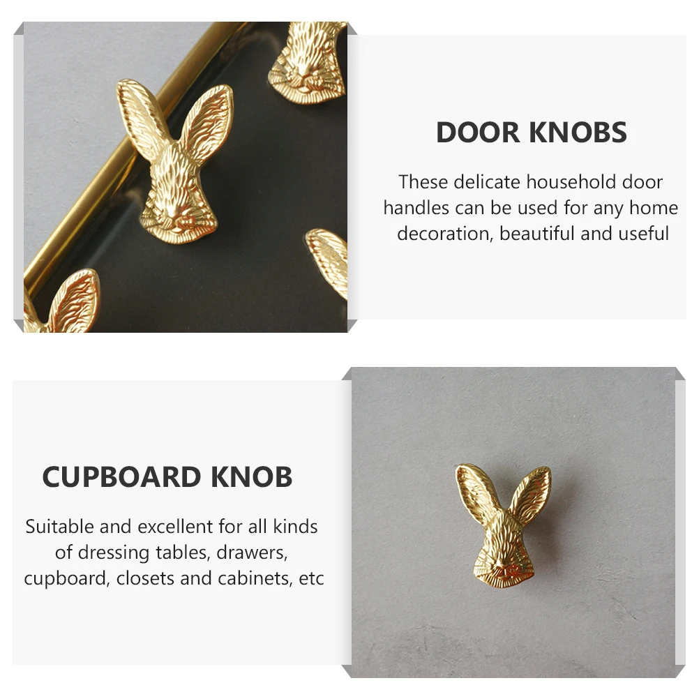 

Drawer Rabbit Head Door Handle Vintage Brass Knobs Modern Cabinet The Gold Golden Delicate Animal