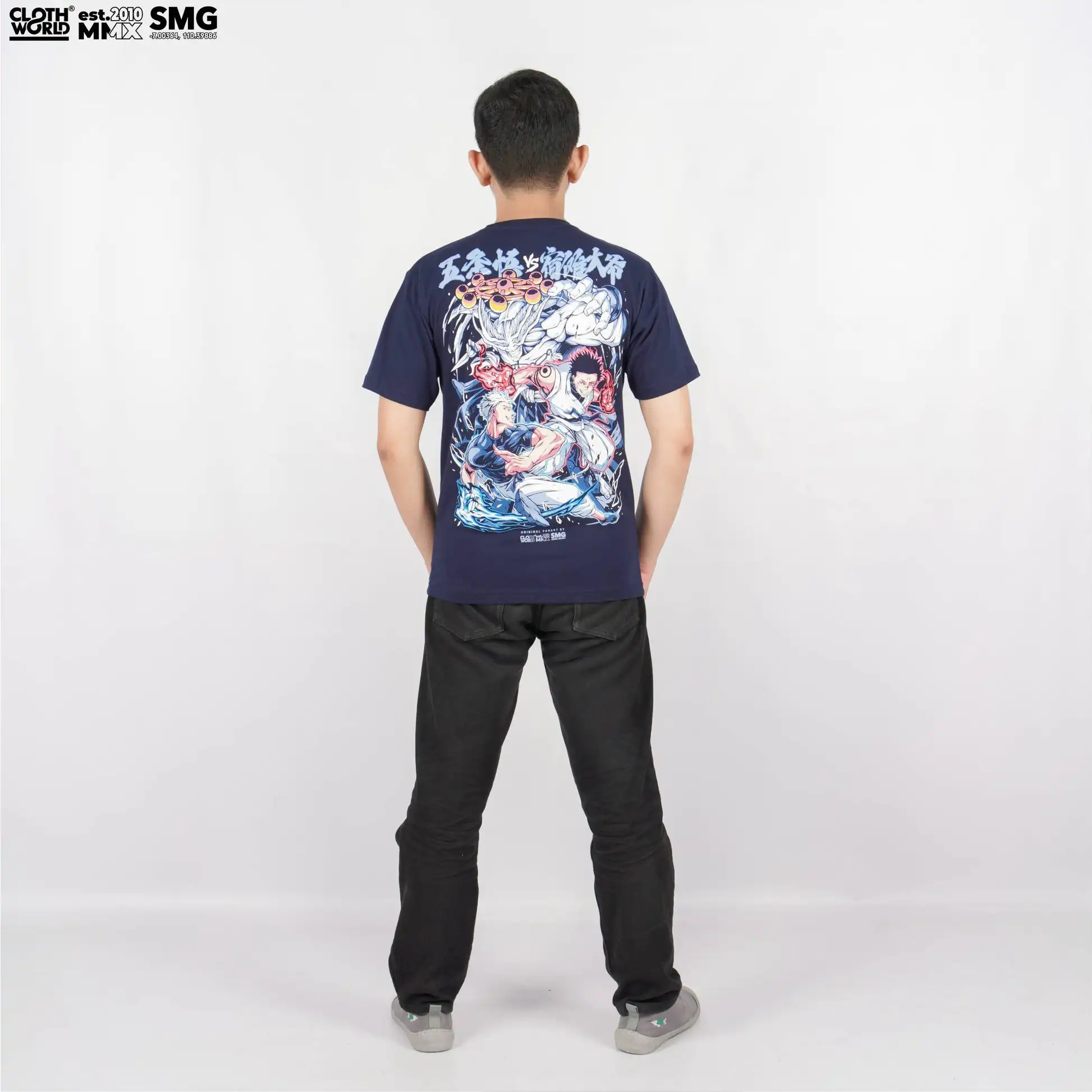 Gojo Satoru Nah I'd Win تي شيرت أنيمي Jujutsu Kaisen Grarphic المتضخم Y2k الرجال النساء القطن قصير الأكمام الإناث الذكور الملابس #2