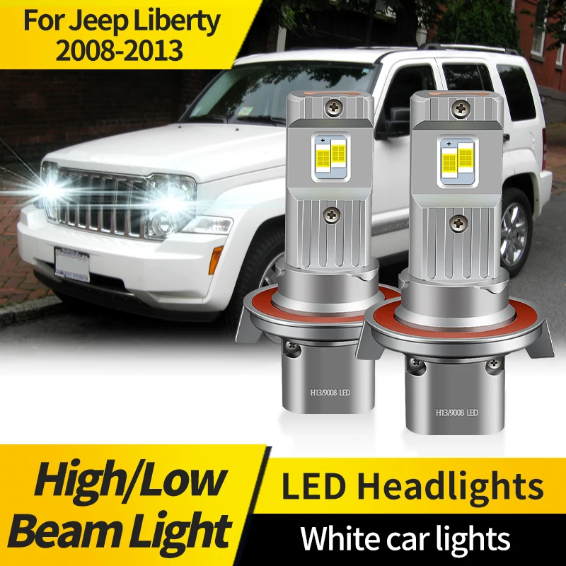2 шт. H13 светодиодные фары дальнего/ближнего света для Jeep Liberty 2008-2013 светодиодные фары 1:1, мини-размер, фары CSP, светодиодные чипы, автомобильная лампа