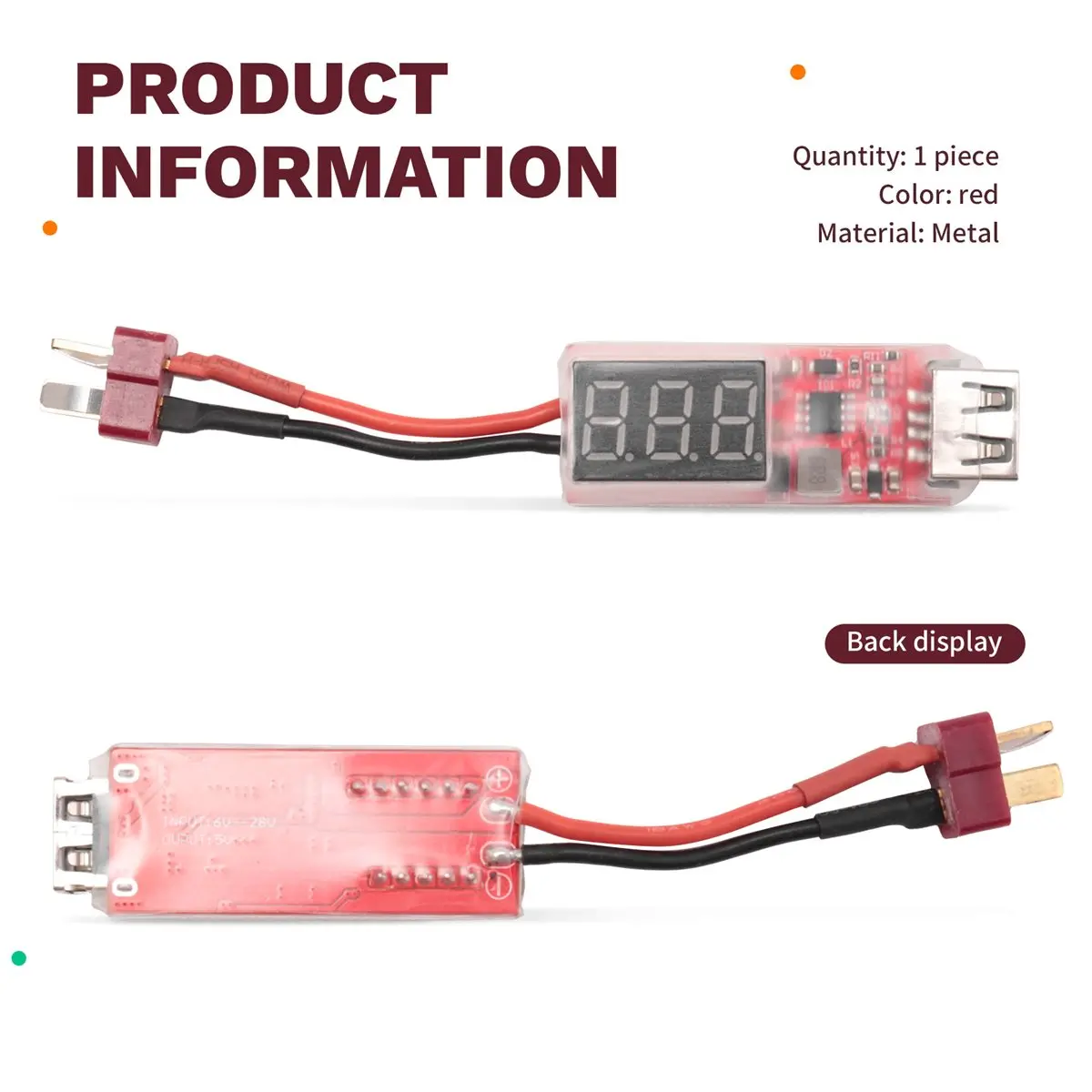 AA19 2S-6S Lipo Lithium Battery to USB Charger Converter with Voltage Display Adapter Board for Protect Phone Features,T Plug