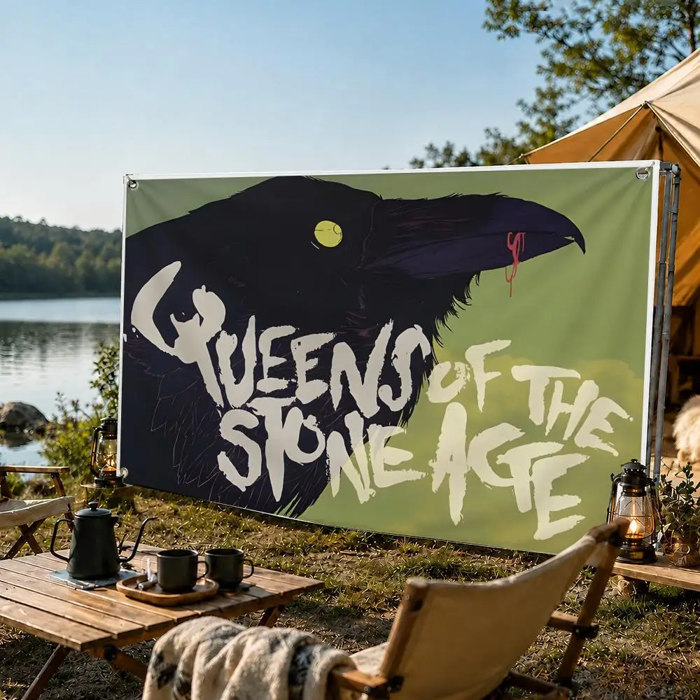 Q-Queens Of The Stone Flags Suitable For Party Club Outdoor Interior Wall Art Decoration Banner Gift