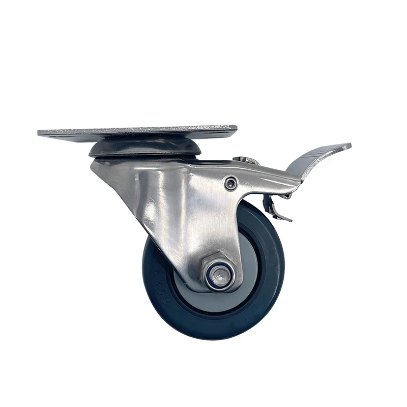 Custom oem&odm stainless steel heavy duty universal swivel PP PU locking industrial casters wheel