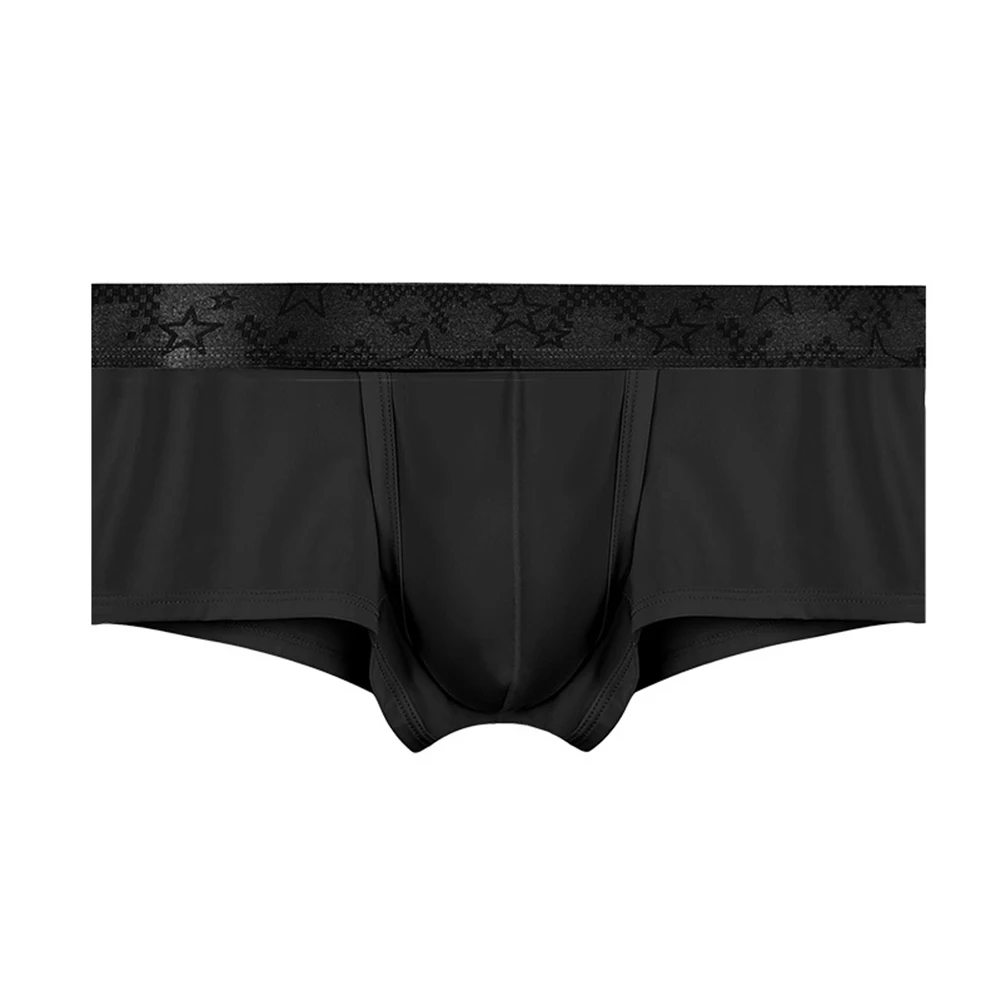 Men Solid Color Breathable Trunks Ice Silk Ultra-thin Underwear U Shape Pouch Panties L-3XL Large Size Boxershorts Trunks