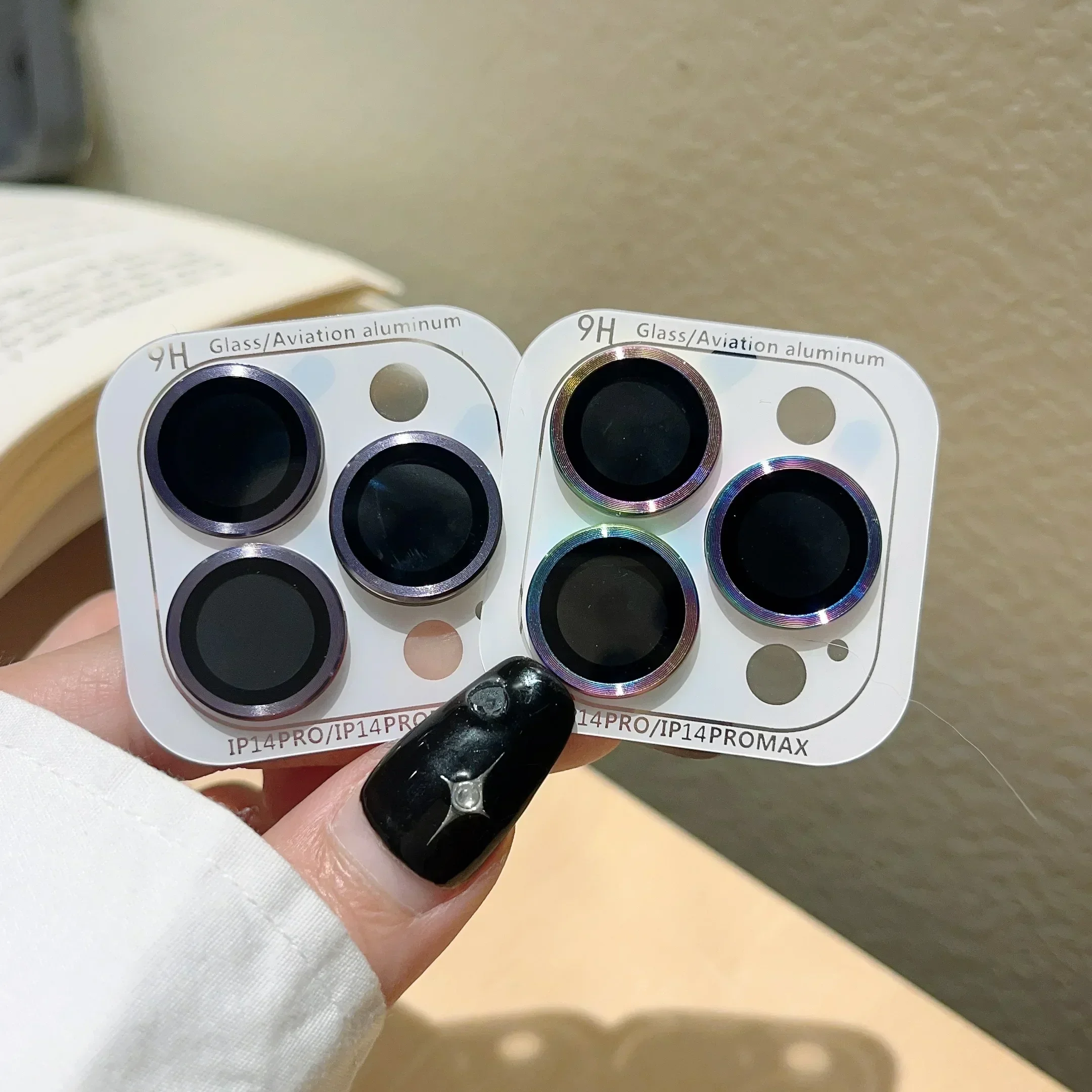 ปกป้องเลนส์กล้องเต็มรูปแบบสำหรับ iPhone 14 PLUS 11 15 PRO MAX 12 MINI กระจกนิรภัยโลหะกระจกนิรภัยเลนส์ฟิล์มป้องกันฝาหลัง