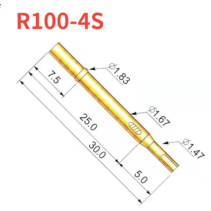 100 PCS/Pack Test Needle Sleeve R100-4S Needle Tube Outer Diameter 1.67mm Length 30mm Welding Wire Probe Sleeve