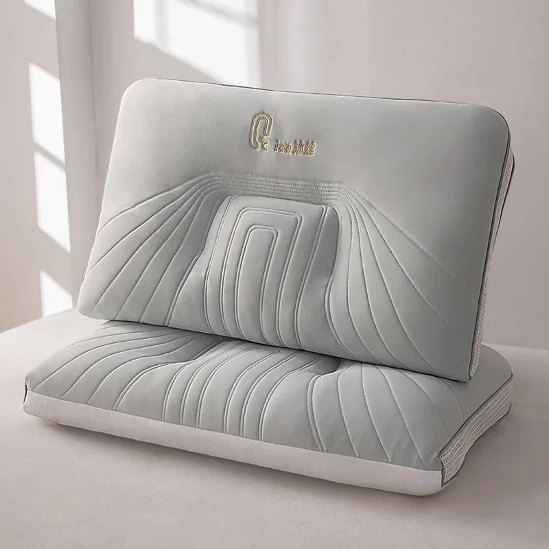 Ice Silk Jelly Pillow-Class a Nylon Ammonia Fiber Antibacterial Pillow Core Black Technology Ice Silk Cool Fabric