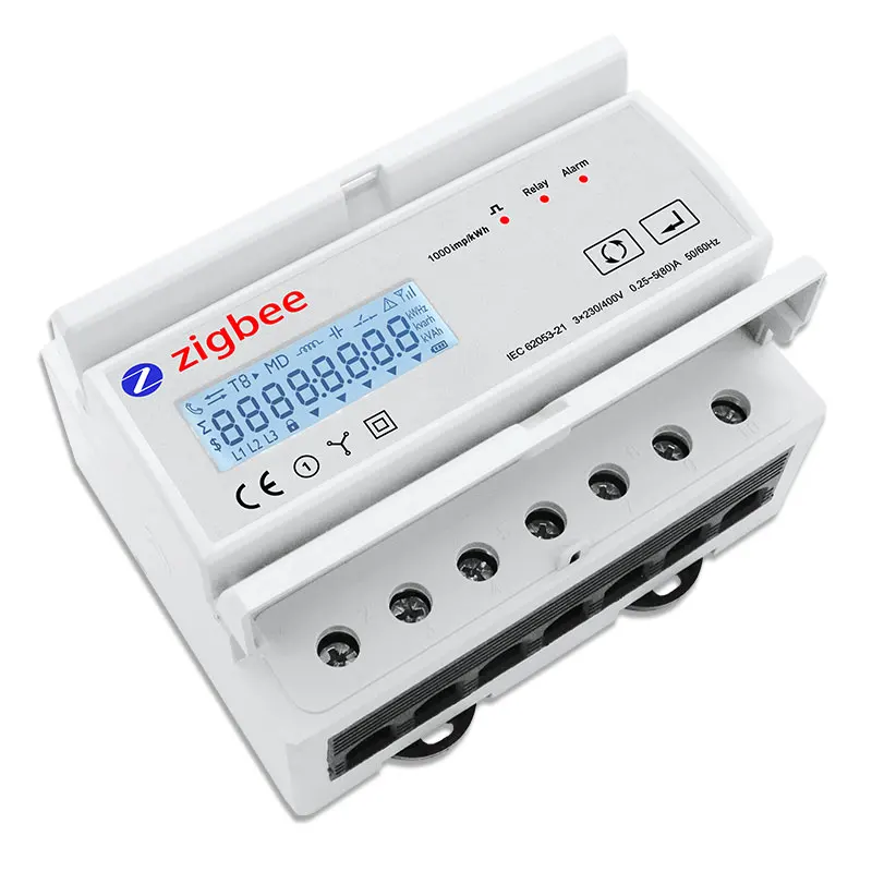 80A trifase Smart Wireless Zigbee Multi-Rate Rail contatore elettrico Watt contaore TAC7361C