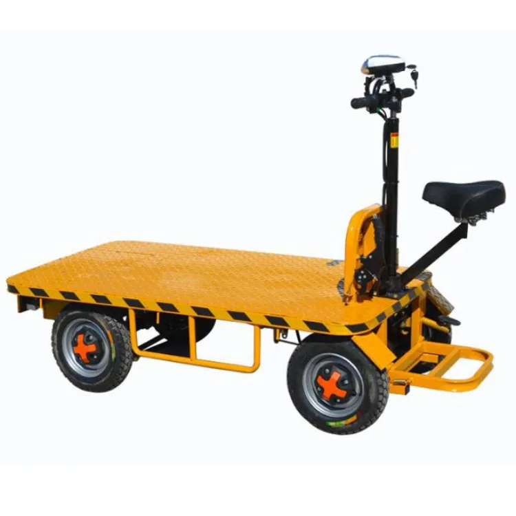 Nice China Logistics Electric Flat Car/electric Trolley Electric Flat Trolley With Seat for Cargo Carrier  Transport Flatbed