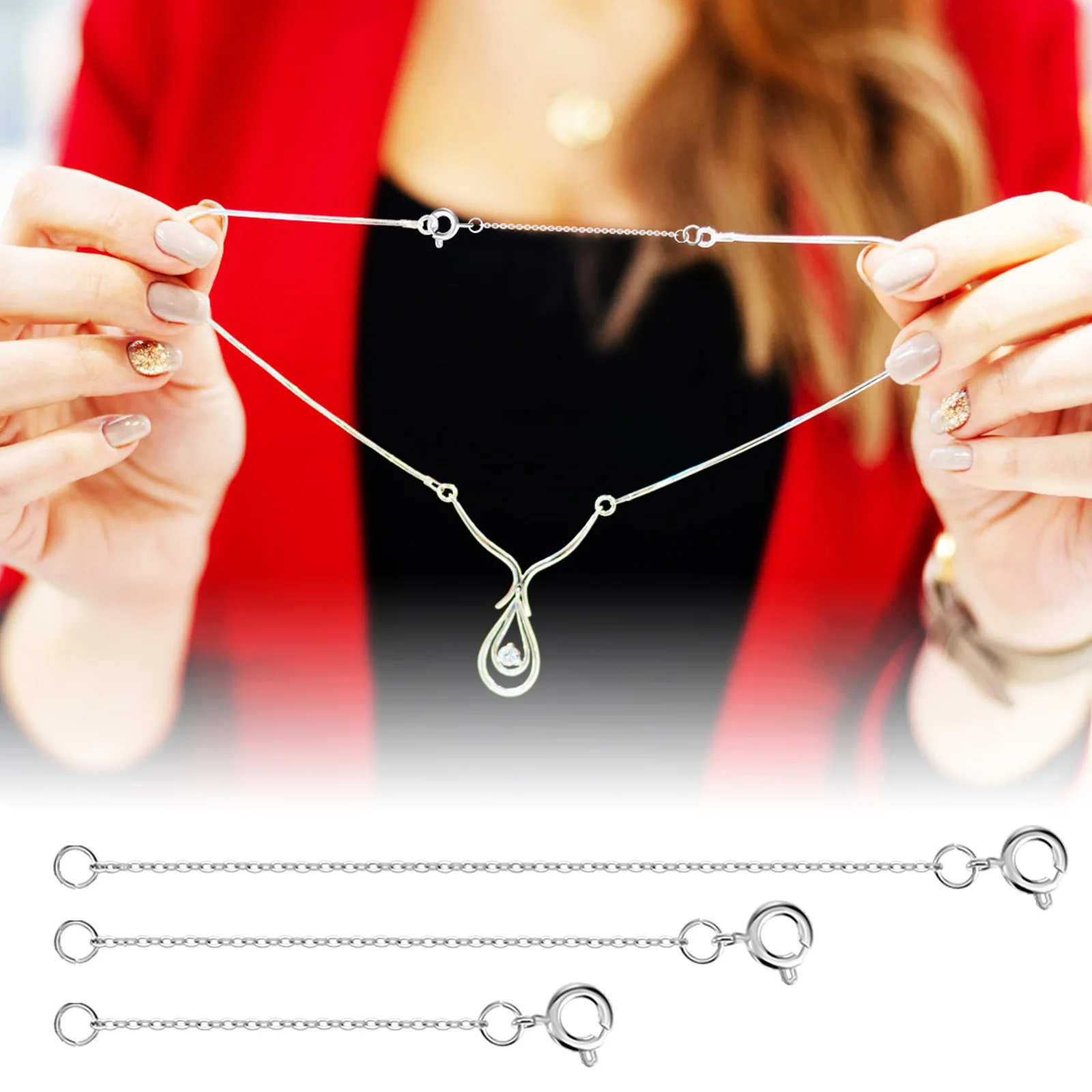 

6 шт., удлинительные цепочки, женское ожерелье, браслет, ювелирные изделия, удлинители, застежки, утолщенные гальванические регулируемые подарочные удлинители, цепочки