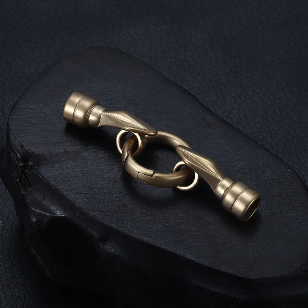 Gold Stainless Steel Connector Set Hole 6mm for Leather Bracelet DIY Making Clasp Spring Ring Findings Jewelry Connect Parts