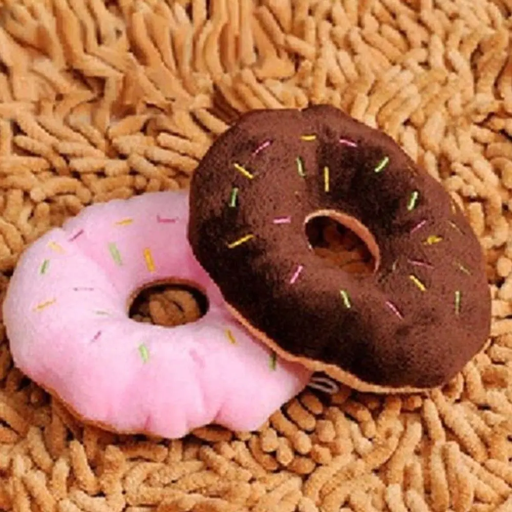 Hot Sale Tugging Sound Animal Play Pet Puppy Dog Toy Pet Toys 3 Color Donut