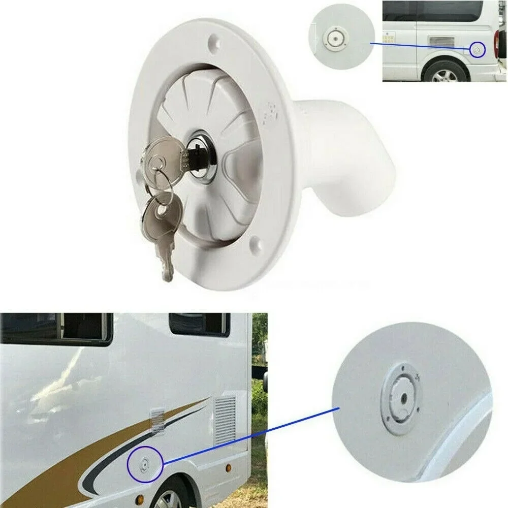 Fresh Water Locking Inlet Hatch Filler Cap Set 38mm Twist Lock Water Fill Cover For Caravan Motorhome Camper RV Trailer