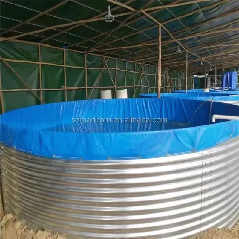 Recirculating Biofloc Aquaculture Tarpaulin Fish Pond Tank Equipment Fish Farming System Above Ground for Aquaculture