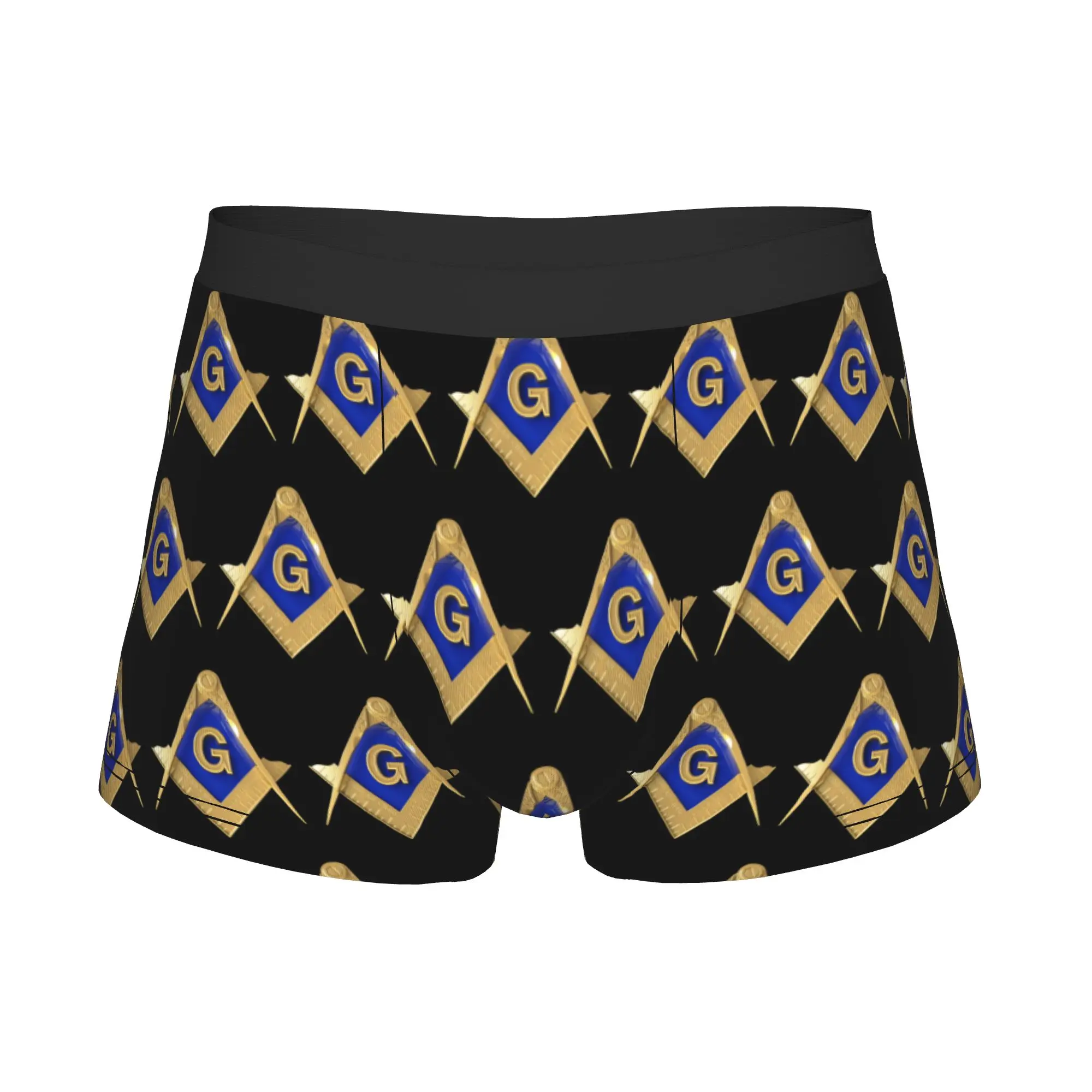 Square Compass Masonic Freemason Boxer Shorts For Homme 3D Printed Freemasonry Mason Underwear Panties Briefs Stretch Underpants