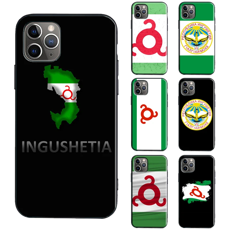 Ingushetia Flag TPU Case For iPhone 13 11 14 12 15 16 Pro Max mini XR X XS Max Plus Cover Funda