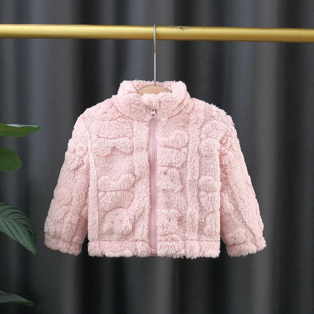 

(0-3 Year Old Baby Girl Long Sleeved Coat) New Sweet Pink Warm And Comfortable Children'S Clothing For Autumn And Winter