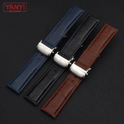 Genuine leather watch strap 20mm 22mm for maurice lacroix watchband folding buckle leisure business cow leather bracelet