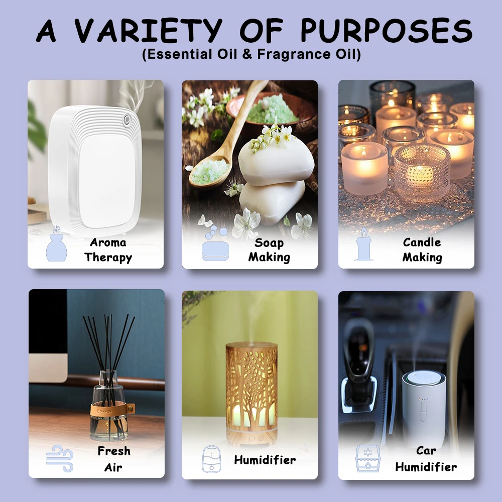 100ML ดอกไม้ธรรมชาติน้ำมันหอมระเหย Aroma Diffuser Waterless ใช้เครื่องฟอกอากาศ Fresheners Ionizer Home เครื่องปรุง