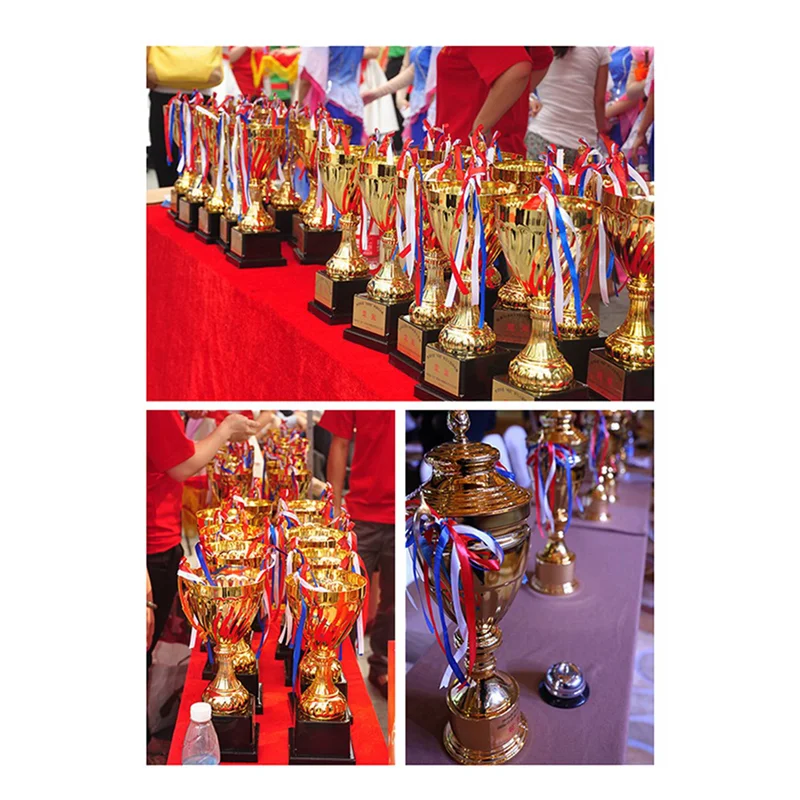 

M15K-2Pcs 11 Inch Gold Trophy Cup For Sports Meeting Competitions Soccer Winner Team Awards And Competition Parties Favors