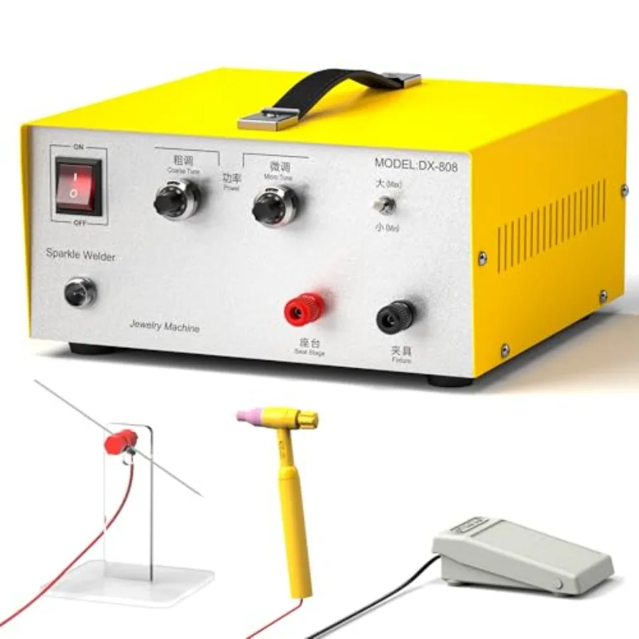 110V Jewelry Spot Welding Machine Adjustable Spot Welder for Necklaces Earrings Silver Metal Precision Repair Tool