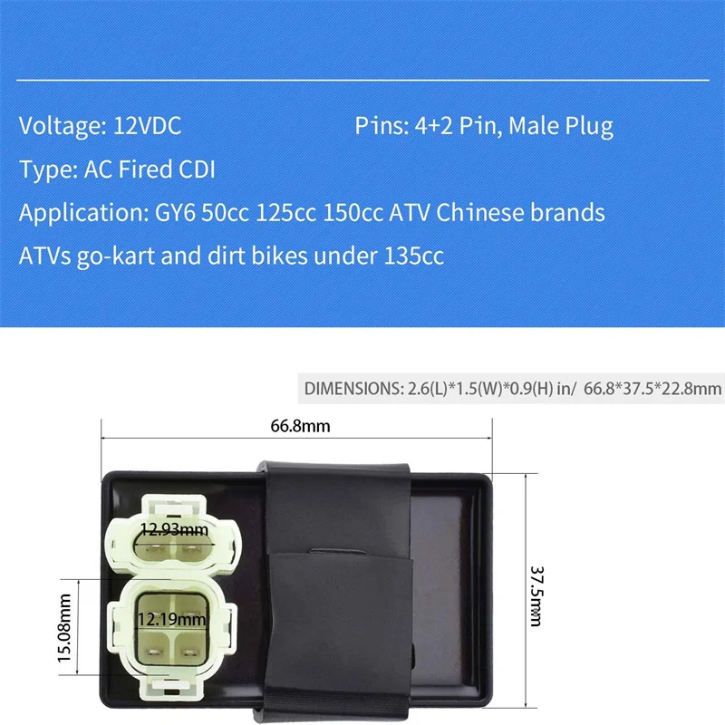 6 Pin AC Ignition CDI Box For GY6 125cc 150cc 200cc 250cc ATV Quads Moped Dirt Bike Kart Motorcycle