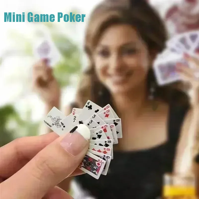 Mini Playing Cards Mini Game Poker For Boys Girls Magic Party Favor Gift Dollhouse Home Decoration Small Board Game Poker Cards