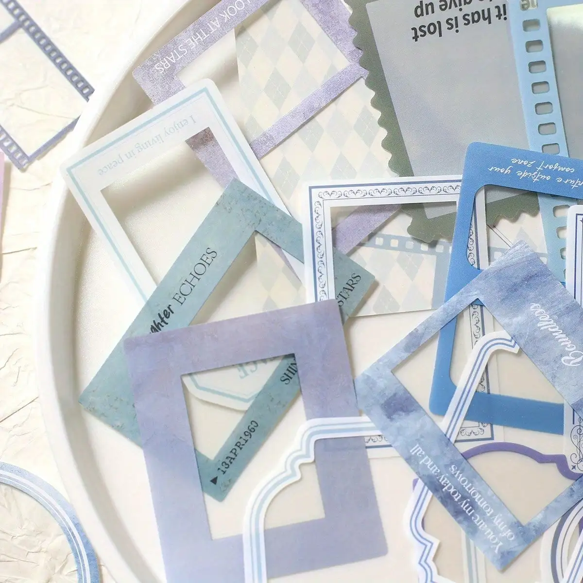 30pcs Transparent PET Frame Stickers Scrapbooking Decorative Supplies Journaling Scrapbook PET Materials Craft Daily Planner