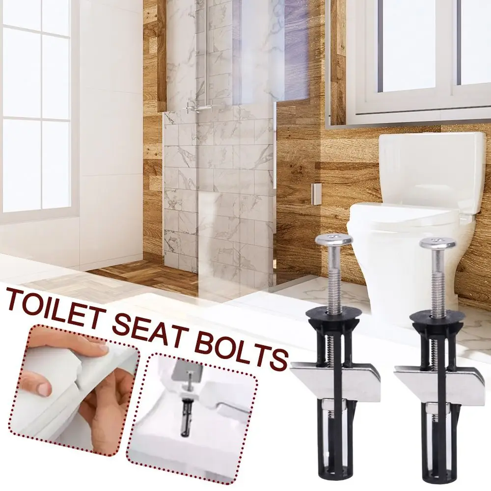 2Pcs Heavy Duty Toilet Seat Fastener Bolt Kit Universal Stainless Steel Toilet Seat Bolts Toilet Seat Screws Replacement Kit