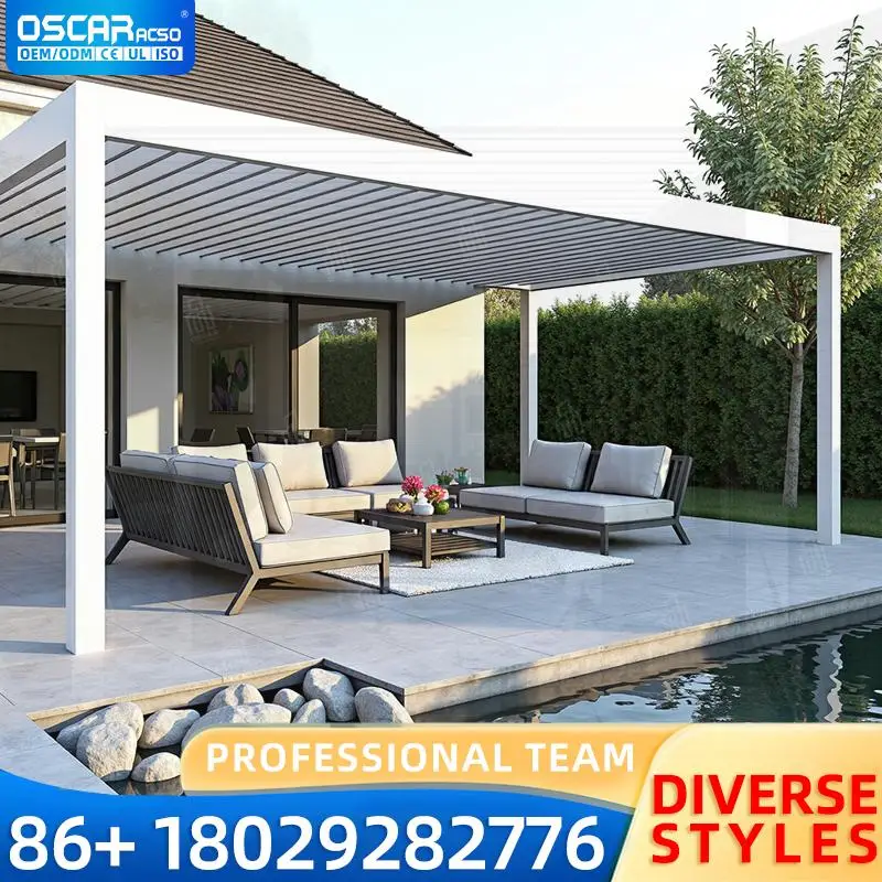 

2024 Newest Design Economy Aluminum Outdoor Garden Waterproof Pergola Bioclimatic Shade Structure For Patio Terrace Backyard per