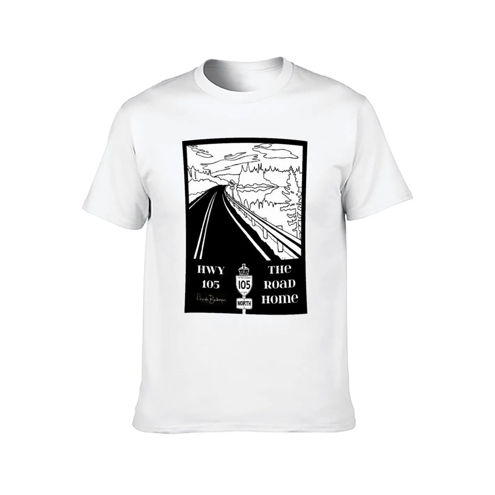 Highway 105 #1 vertical format T-Shirt t shirts for man slim fit funny t shirts dark humor T-Shirt