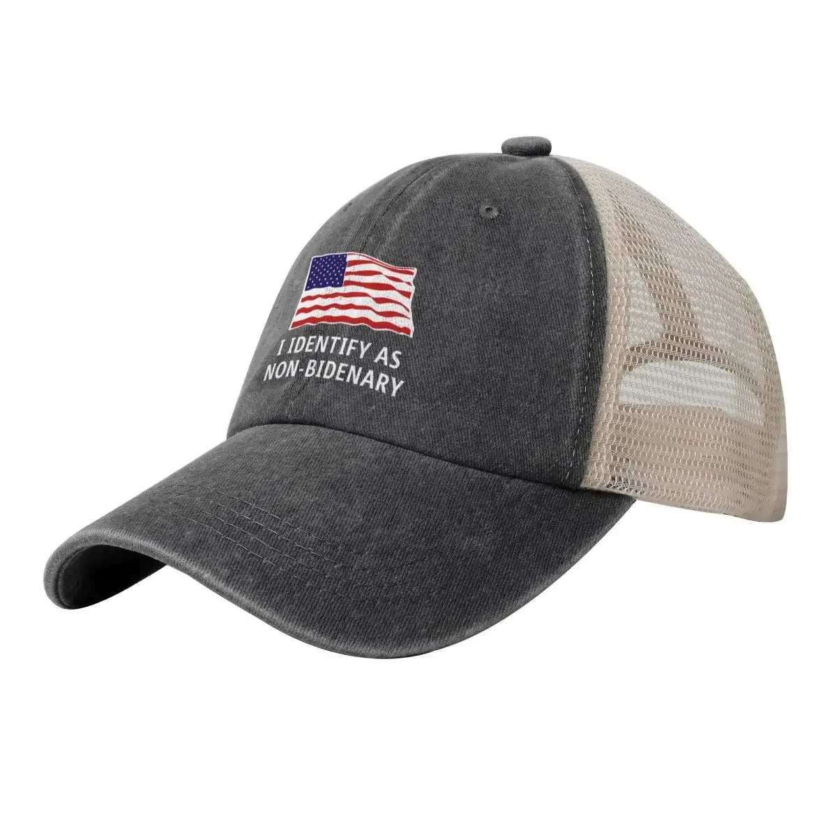 

Identify As Non-Bidenary Anti-Biden Patriotic Cowboy Mesh Baseball Cap Luxury Cap Golf Hat Women's Golf Wear Men's