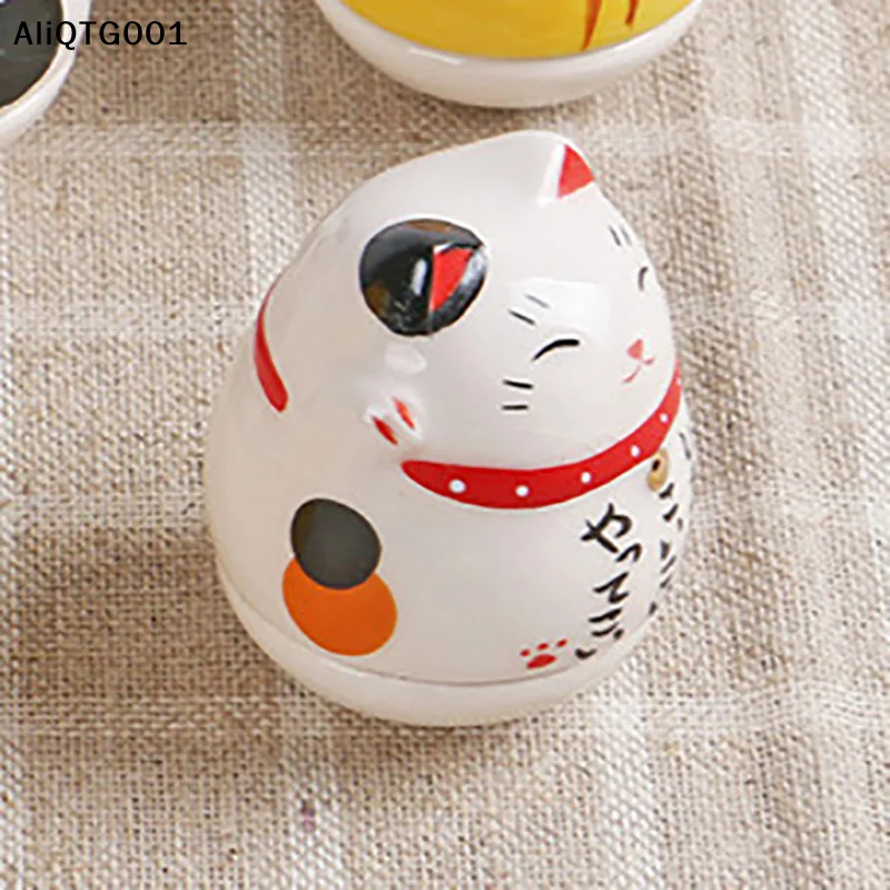 Figuras de Cerámica Japonesa Daruma, Gato de la Suerte, Estatuilla de Gato de la Fortuna, Decoración para el Hogar, Adornos de Paisaje