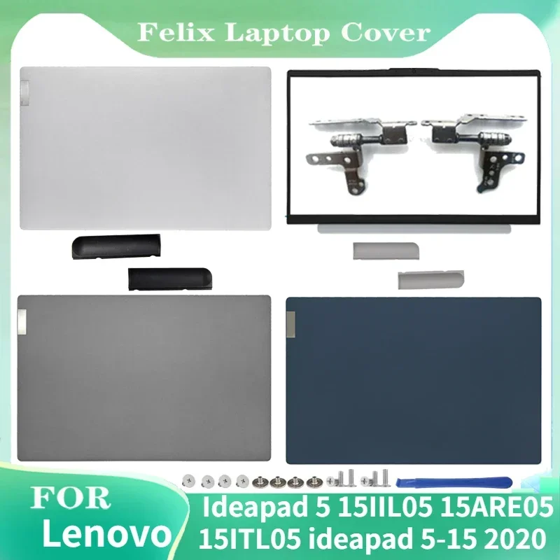 Novo para lenovo ideapad 5 15iil05 15are05 15itl05 ideapad 5 15 lcd capa traseira 5cb0x56073/moldura frontal/dobradiças parafuso am1k 7000300