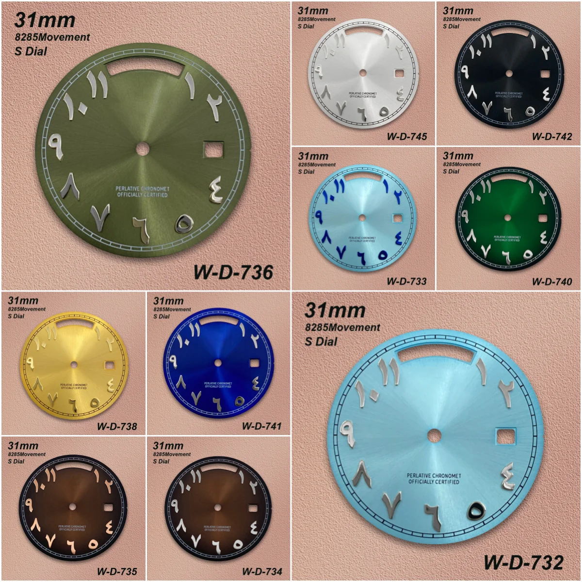 

31mm S Logo Day And Date Arab Dial Fit 8285 Movement Sunray High-Quality Dial Watch Modification Accessories New Styles