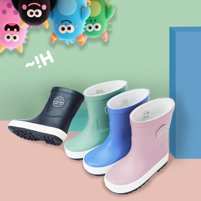

Boys' & Girls' Wear-Resistant Outdoor Rubber Rain Boots with Warm Thermal Lined - Waterproof, Anti-Slip, Lightweight