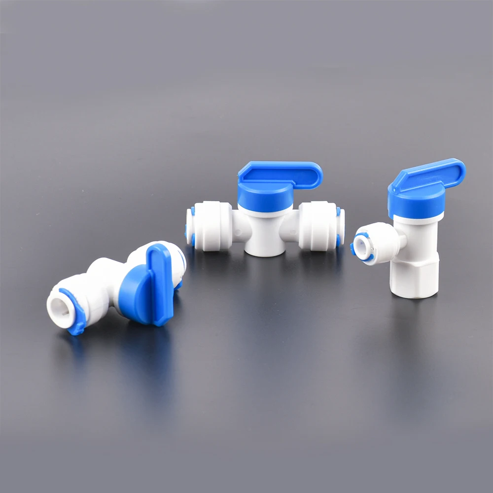 RO Water Straight Plastic Ball Valve 1/4\