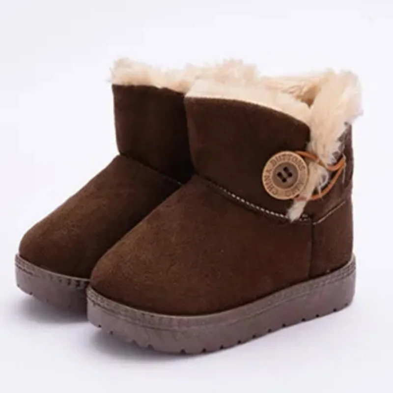 

Winter Children Thickened Low Top Cotton Boots Boys Non Slip Snow Boots Solid Color Girls Platform Outdoor Warm Cotton Shoes