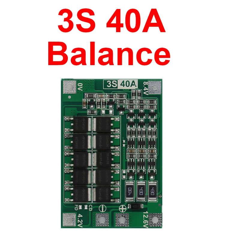 3S 4S 40A 60A Li-ion Lithium Battery 18650 Charger PCB BMS Protection Board with Balance For Drill Motor 14.8V 16.8V Lipo Module