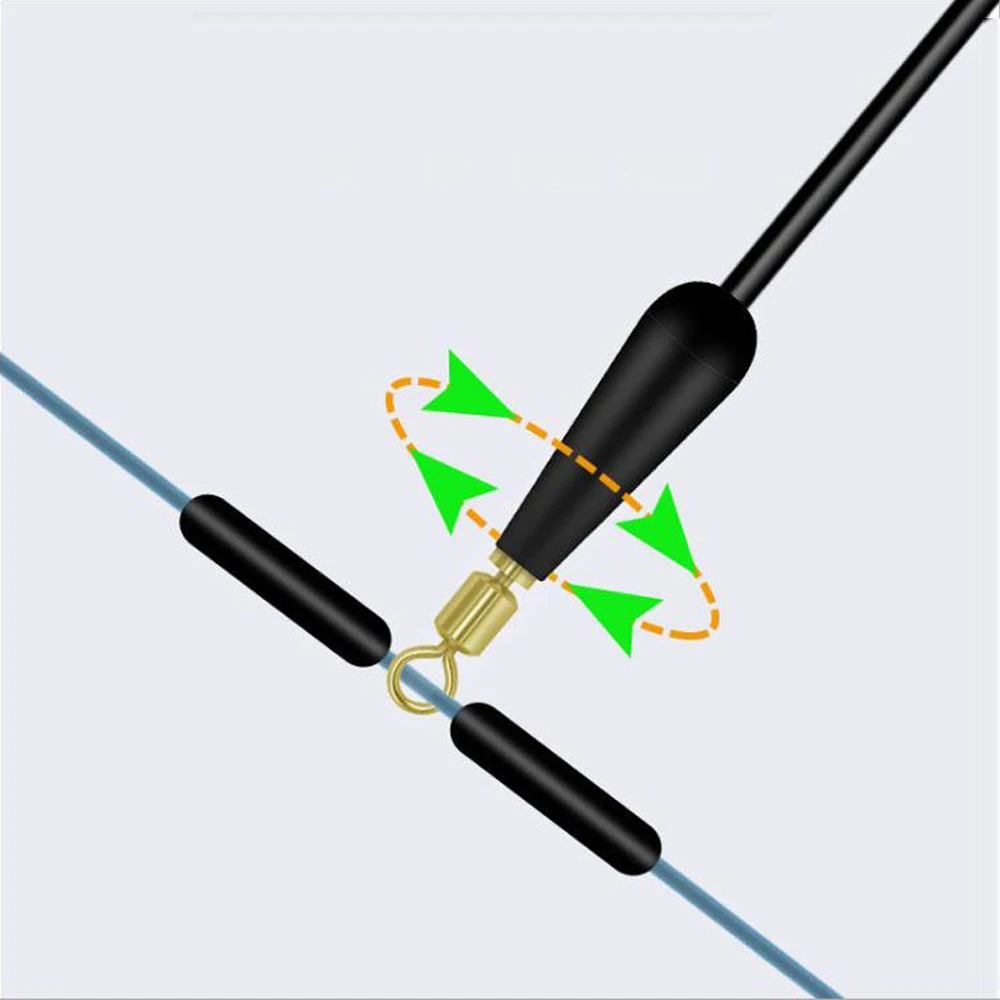 DNDYUJU 50X Fishing Gear Block Rotation Drift Fishing Floats Accessory Bobber Copper Rubber Tools Fish Float Fishing Float Base