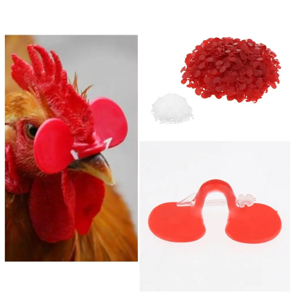 1000 Pairs 1-2.25kg Poultry Chicken Eye Glasses Blinders With Pin, reduce feed