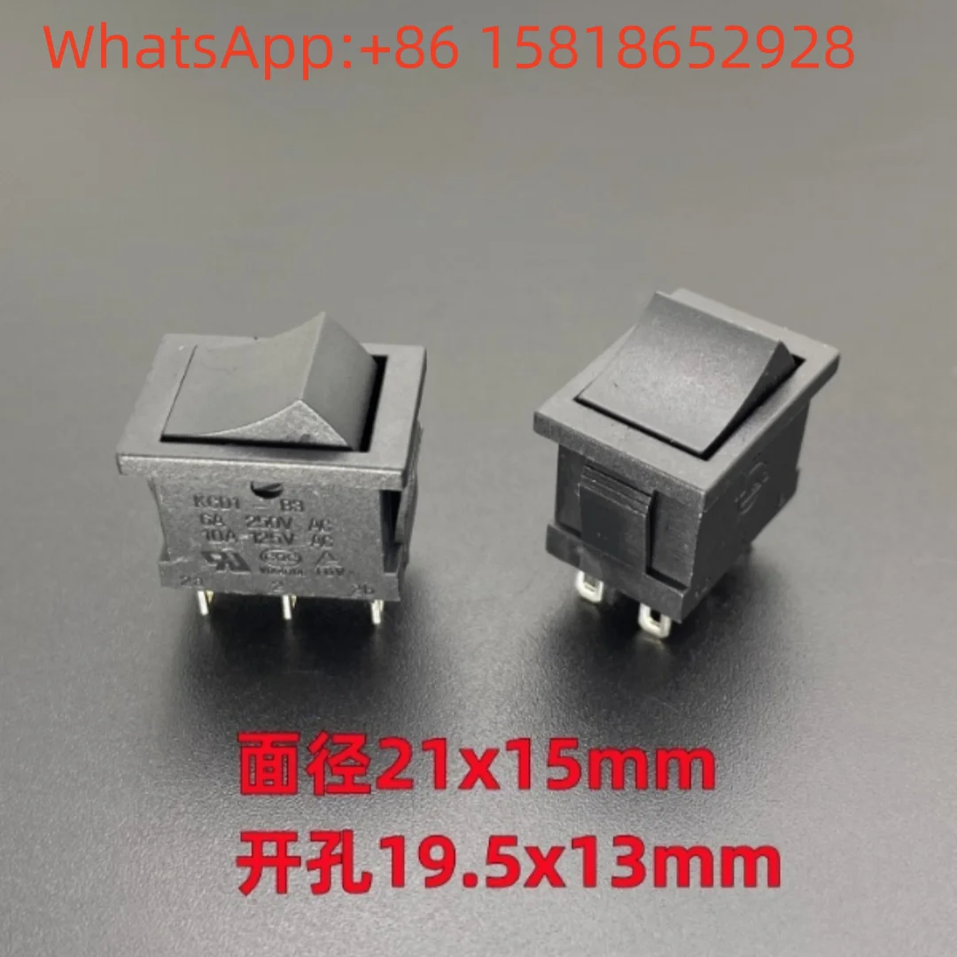 5 pieces ZX KCD1-B3 rocker ship-shaped switch button, 6 pins, 2 positions, 6A ship-shaped power toggle button 21*15