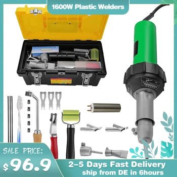 220V/110V 19pcs 1600W 플라스틱 용접 총 PVC 비닐 바닥에 대 한 뜨거운 공기 토치 열 총 용접기 PP PE 물 탱크 Geomembrane
