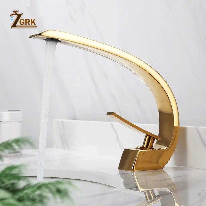 Bathroom Basin Faucet Modern Mixer Tap Brass Washbasin Faucet Gold/Black/Chrome Single Handle Hot and Cold Water Tap